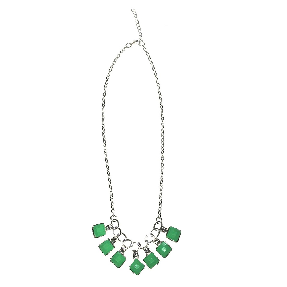Teal and silver necklace